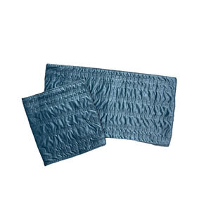 2 Evergrace Blue Velvet Shams King Size Pair of Pillowcases Stitched Design Luxe